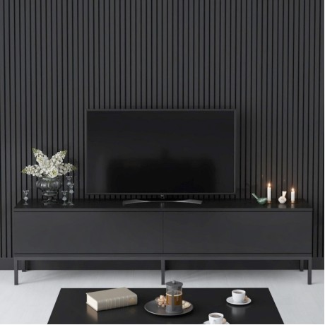 Έπιπλο τηλεόρασης Lord Megapap χρώμα μαύρο 180x30x47εκ.