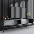 Lord Megapap melamine tv stand in black color 180x30x47cm.