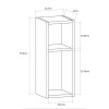 Κομοδίνο επιτοίχιο Sault Megapap χρώμα ανθρακί 23,2x22x59,6εκ.