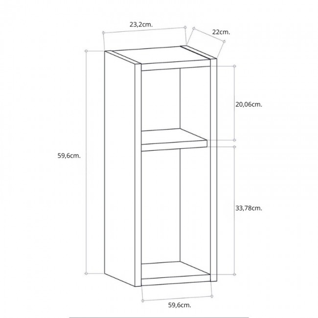 Κομοδίνο επιτοίχιο Sault Megapap χρώμα ανθρακί 23,2x22x59,6εκ.
