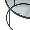 Startis Megapap metal - tempered glass coffee table in black color Ø60x43cm.