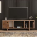 Folsom Megapap melamine tv stand in atlantic pine 140x29.9x45cm.
