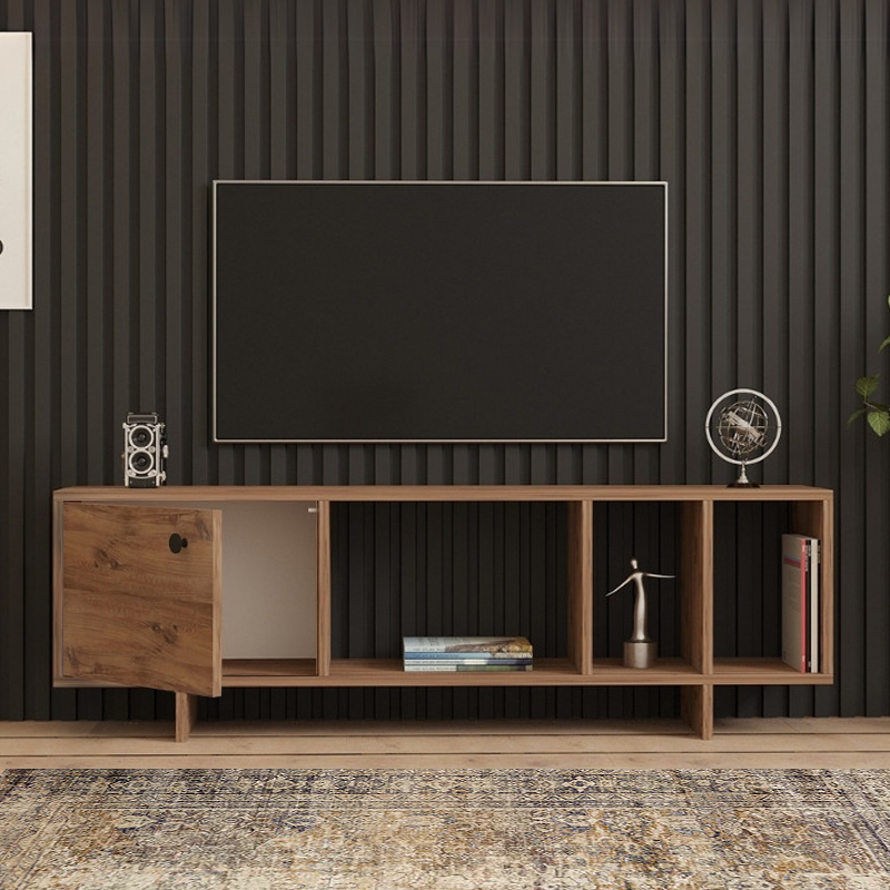 Folsom Megapap melamine tv stand in atlantic pine 140x29.9x45cm.