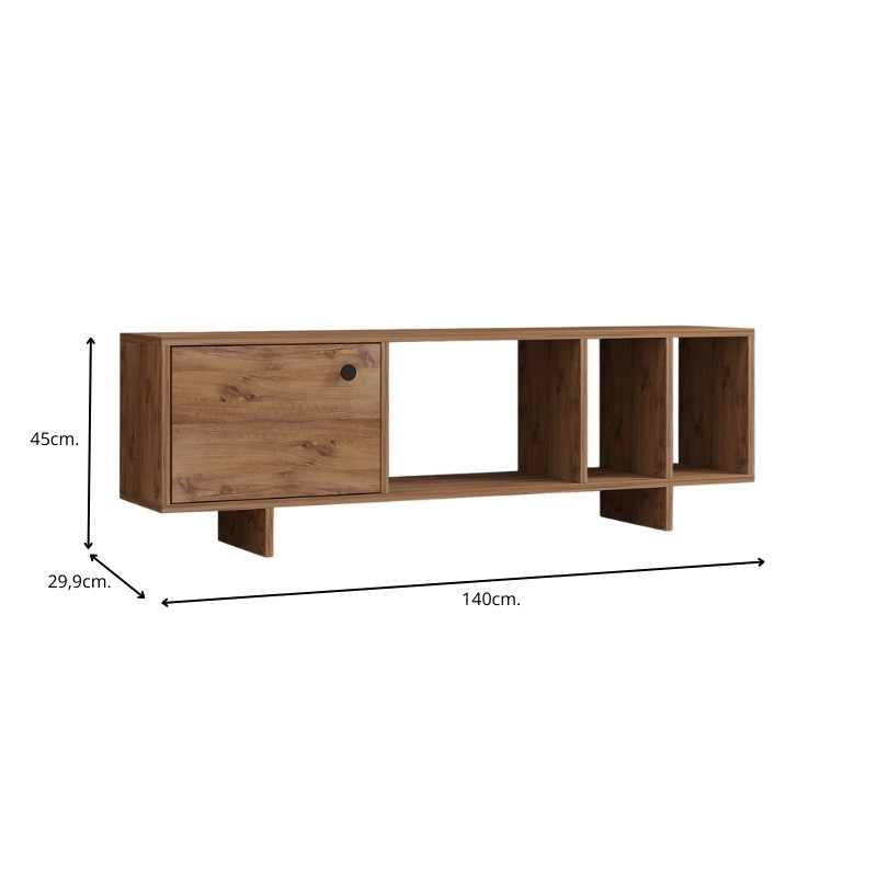 Folsom Megapap melamine tv stand in atlantic pine 140x29.9x45cm.