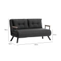Sando Megapap two seater fabric sofa bed in dark grey color 133x78x78cm.