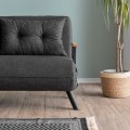 Sando Megapap two seater fabric sofa bed in dark grey color 133x78x78cm.