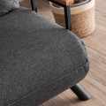Sando Megapap two seater fabric sofa bed in dark grey color 133x78x78cm.