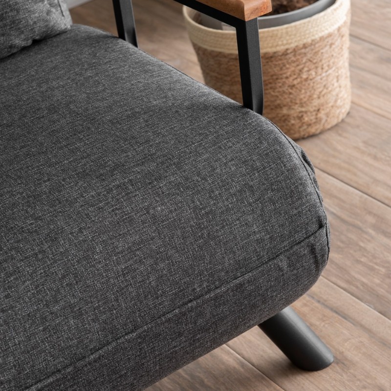 Sando Megapap two seater fabric sofa bed in dark grey color 133x78x78cm.
