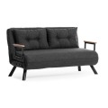 Sando Megapap two seater fabric sofa bed in dark grey color 133x78x78cm.