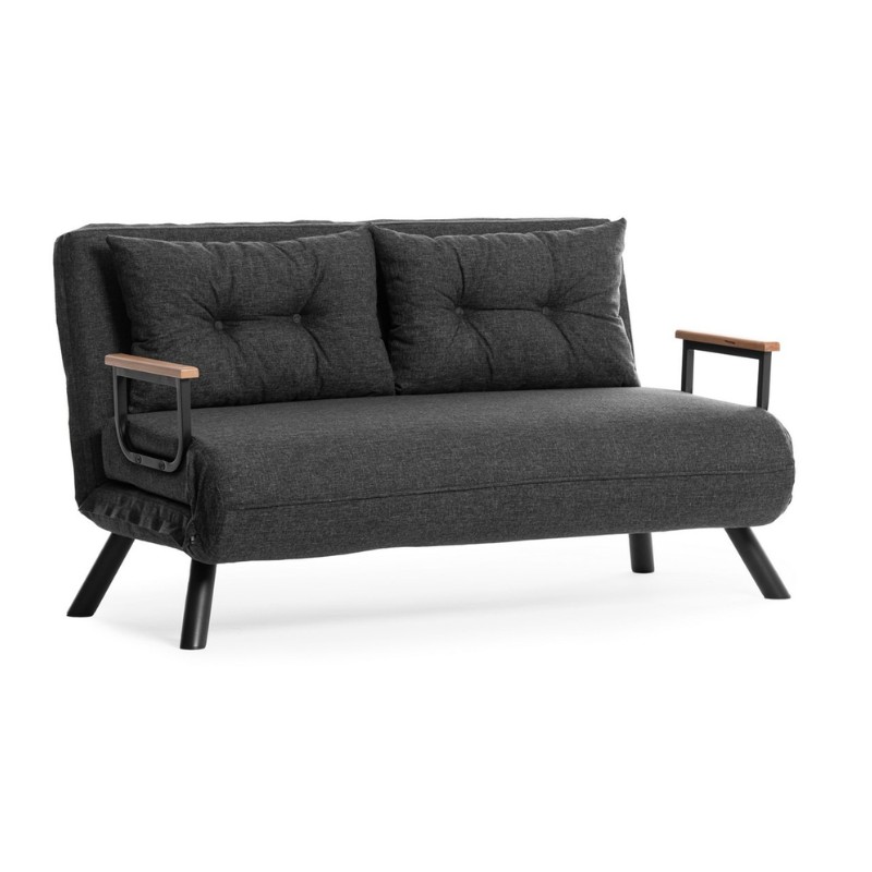 Sando Megapap two seater fabric sofa bed in dark grey color 133x78x78cm.