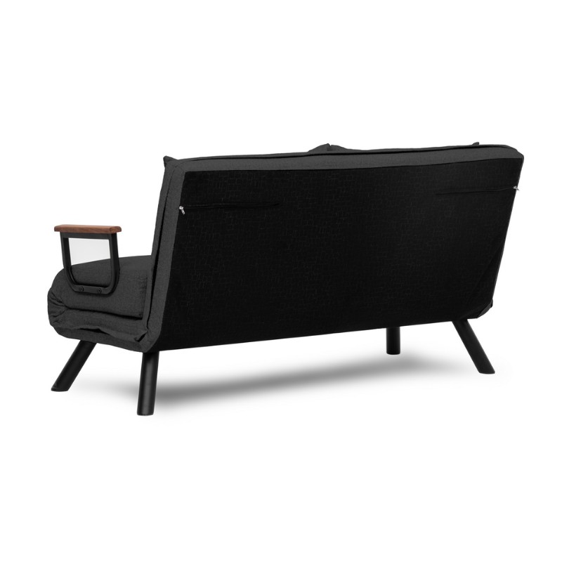 Sando Megapap two seater fabric sofa bed in dark grey color 133x78x78cm.