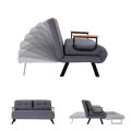 Sando Megapap two seater fabric sofa bed in dark grey color 133x78x78cm.