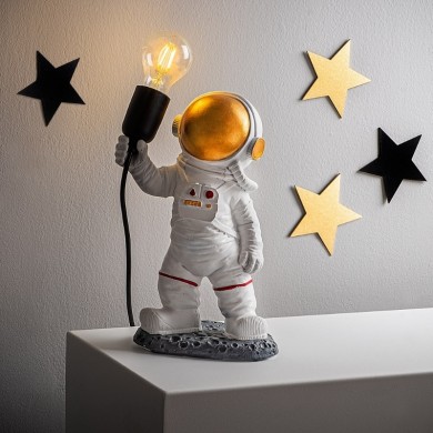 Astronaut Megapap polyester table lamp in white color 20x15x32cm.
