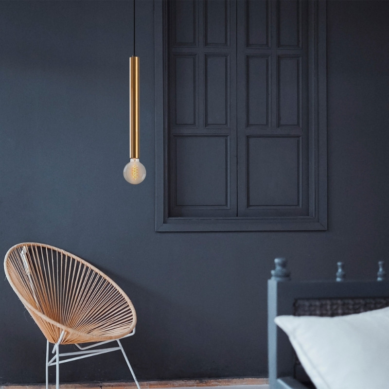 Lizy I Megapap E27 metallic ceiling lamp in vintage gold color Ø4x139cm.