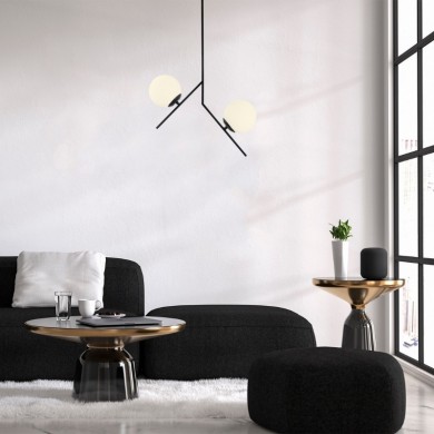 Tima Megapap E27 metallic ceiling lamp in black color 43x15x74cm.