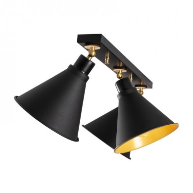 Arden Megapap E27 metallic three-light ceiling light in black color 72x20x26cm.