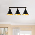 Arden Megapap E27 metallic three-light ceiling light in black color 72x20x26cm.