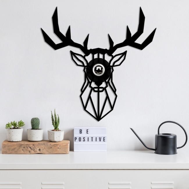 Απλίκα τοίχου Deer Megapap E27 MDF χρώμα μαύρο 55x12x55εκ.