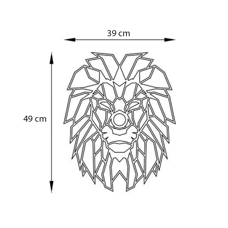 Lion Megapap E27 wall lamp in black color 39x12x49cm.