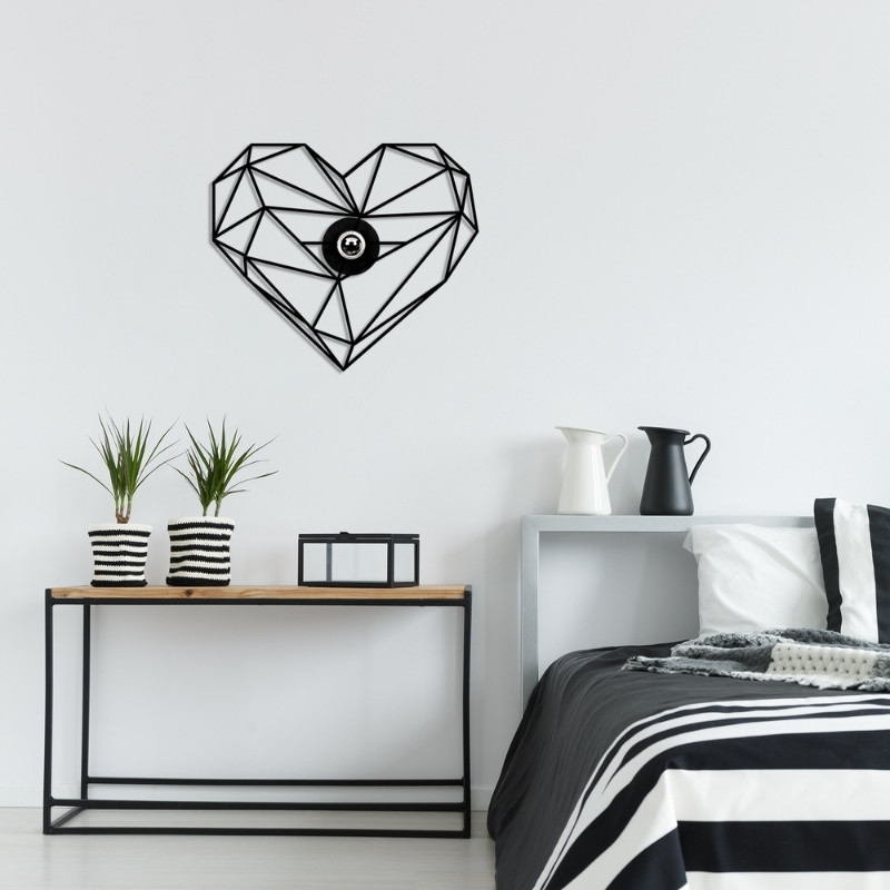 Heart Megapap E27 wall lamp in black color 47x12x40cm.