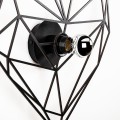 Heart Megapap E27 wall lamp in black color 47x12x40cm.
