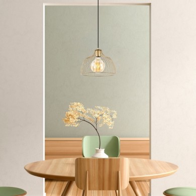 Treiso Megapap  E27 metallic ceiling lamp in gold color Ø28x126cm.