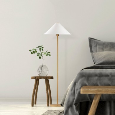 Cansu Megapap metal floor lamp in white - gold color Ø46x150cm.