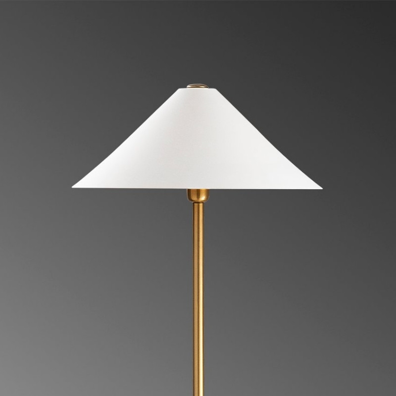 Cansu Megapap metal floor lamp in white - gold color Ø46x150cm.