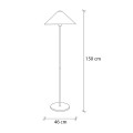 Cansu Megapap metal floor lamp in white - gold color Ø46x150cm.