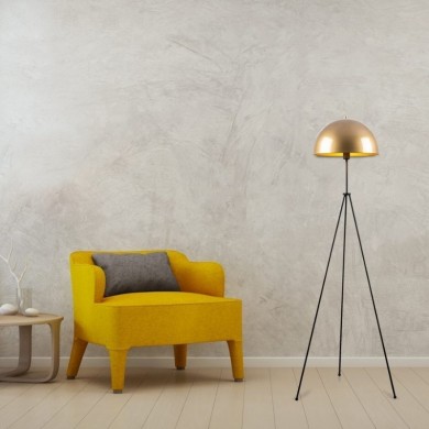 Zero Megapap metal floor lamp in black - gold color Ø50x170cm.