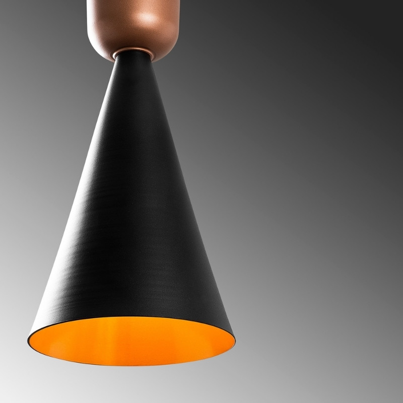 Dona Megapap E27 metallic ceiling lamp in black color Ø19x131cm.