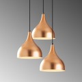 Oslo Megapap E27 metallic three-light ceiling light in copper color 47x30x122cm.
