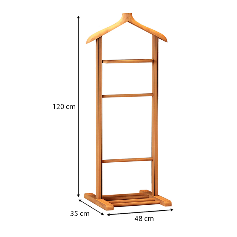 Beta Megapap wooden floor hanger in natural color 48x35x120cm.