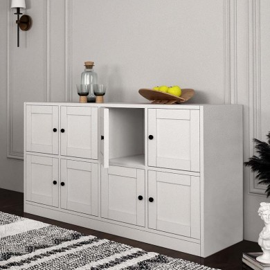 Felix Megapap melamine buffet in white color 129x40x71,4cm.
