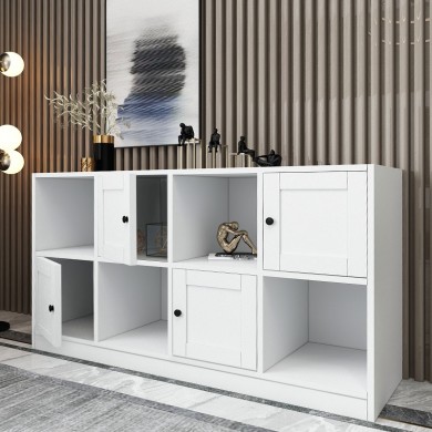 Felix Megapap buffet made of melamine white color 129x40x71.4cm.