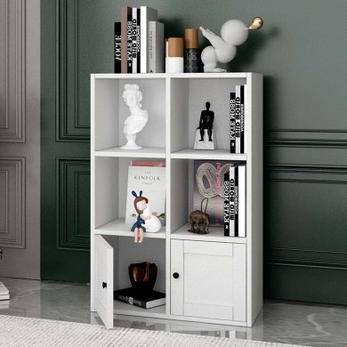 Felix Megapap melamine bookcase in white color 65,4x30x97,2cm.
