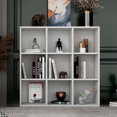Oliver Megapap melamine bookcase in white color 97,2x30x97,2cm.