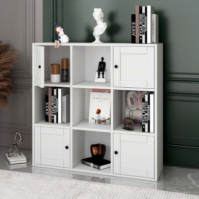 Felix Megapap melamine bookcase in white color 97,2x30x97,2cm.