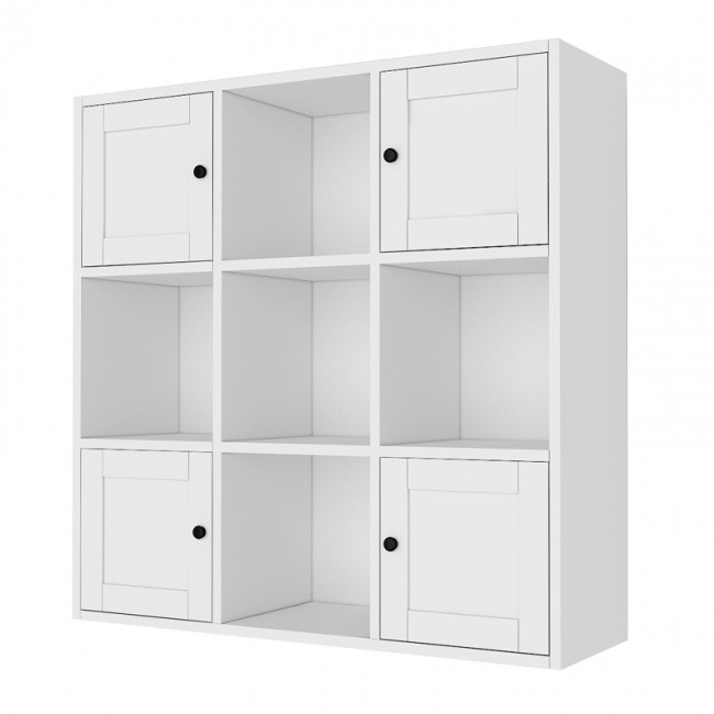 Βιβλιοθήκη Felix Megapap χρώμα λευκό 97,2x30x97,2εκ.