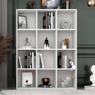 Oliver Megapap melamine bookcase in white color 97,2x30x129cm.