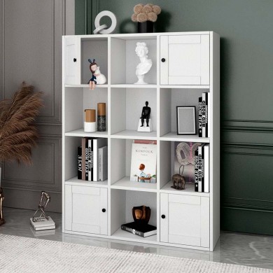 Felix Megapap melamine bookcase in white color 97,2x30x129cm.