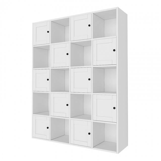 Βιβλιοθήκη Felix Megapap χρώμα λευκό 129x30x160,8εκ.