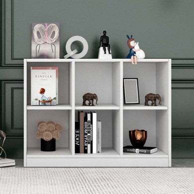 Console - bookcase Oliver Megapap made of melamine color white 97,2x40x71.4cm.