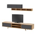 Serine Megapap TV Unit in sapphire oak - anthracite color 170x37x45cm.