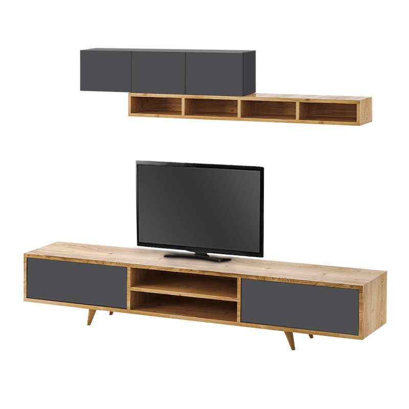 Serine Megapap TV Unit in sapphire oak - anthracite color 170x37x45cm.