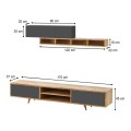 Serine Megapap TV Unit in sapphire oak - anthracite color 170x37x45cm.