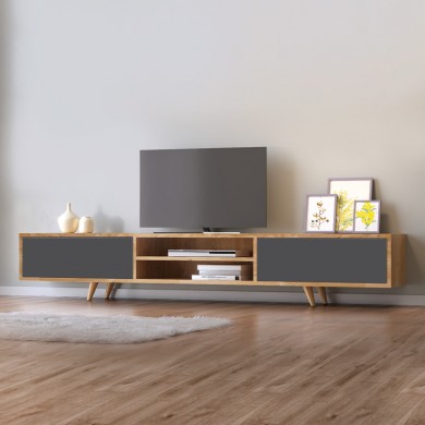 Serine Megapap TV furniture in sapphire oak - anthracite color 170x37x45cm.