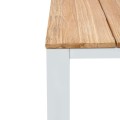Poseidon Megapap garden table metal - solid wood in white - natural color 180x92x75cm.