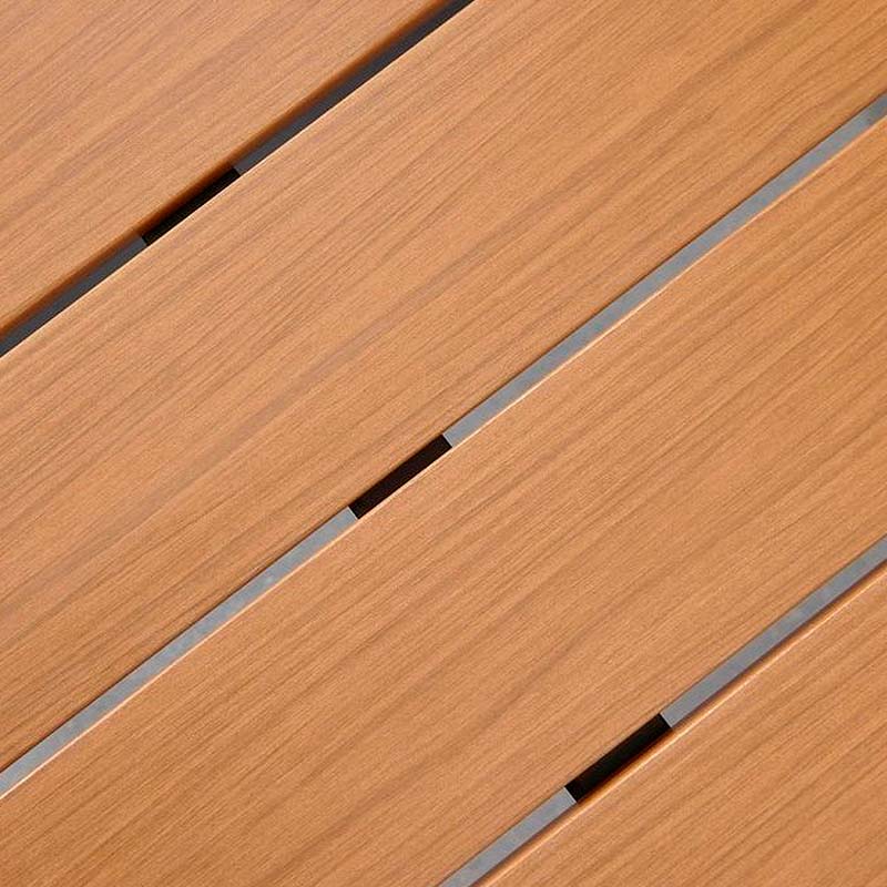 Poseidon Megapap garden table metal - solid wood in black - walnut color 150x82x75cm.