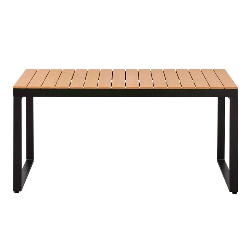 Poseidon Megapap garden table metal - solid wood in black - walnut color 150x82x75cm.